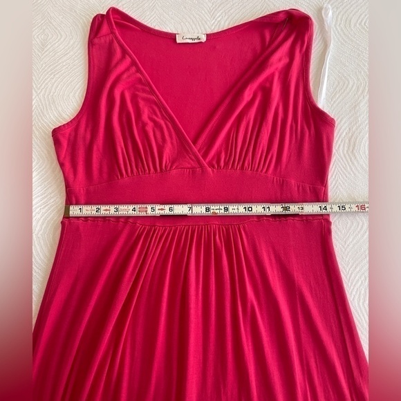 Loveappella Women's Red Rayon V-Neck 
Sleeveless Casual Long Maxi Dress Size PM - Picture 7 of 14